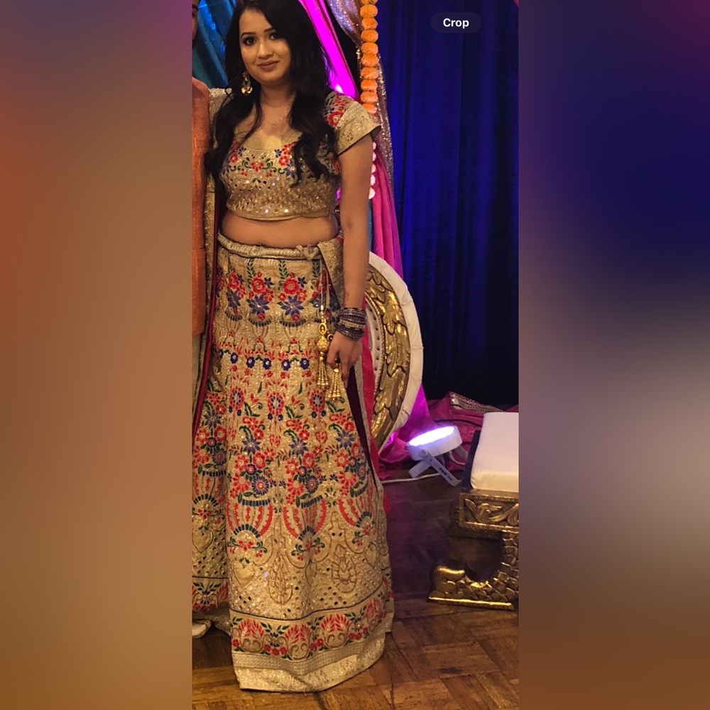 Elegant Multicolor Embroidered Lehenga